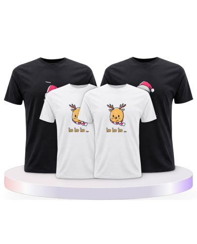 Familienlook T-Shirts mit Ho Ho... Weihnachtsshirts | Paarpulli