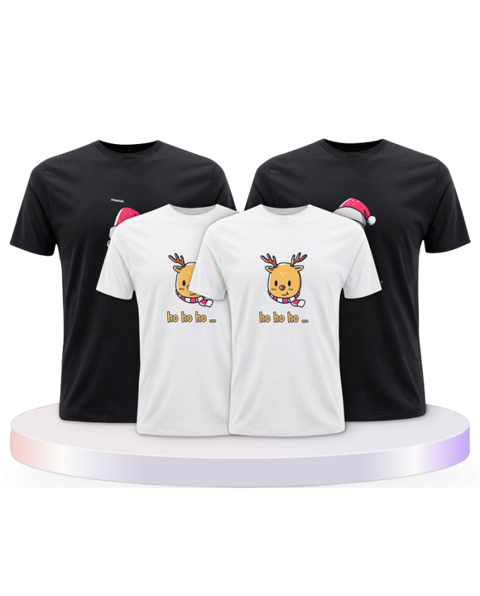 Familienlook T-Shirts mit Ho Ho... Weihnachtsshirts | Paarpulli