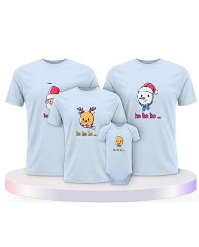 Familienlook T-Shirts mit Ho Ho... Weihnachtsshirts + | Paarpulli