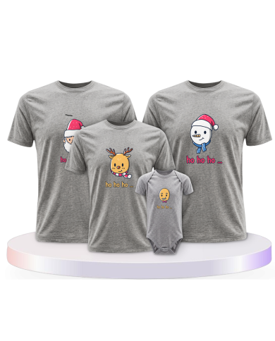 Familienlook T-Shirts mit Ho Ho... Weihnachtsshirts + | Paarpulli