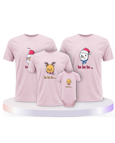 Familienlook T-Shirts mit Ho Ho... Weihnachtsshirts + | Paarpulli
