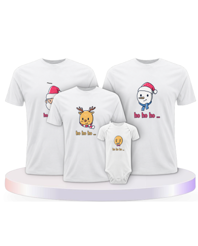 Familienlook T-Shirts mit Ho Ho... Weihnachtsshirts + | Paarpulli