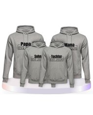 Papa, Mama und Baby mit Wunschjahr Familienset Hoodies | Paarpulli