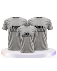 Papa, Mama und Baby mit Wunschjahr Familienset T-Shirts | Paarpulli