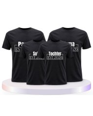 Papa, Mama und Baby mit Wunschjahr Familienset T-Shirts | Paarpulli