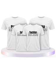 Papa, Mama und Baby mit Wunschjahr Familienset T-Shirts | Paarpulli