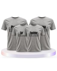 Papa, Mama und Baby mit Wunschjahr Familienset T-Shirts | Paarpulli