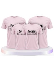 Papa, Mama und Baby mit Wunschjahr Familienset T-Shirts | Paarpulli