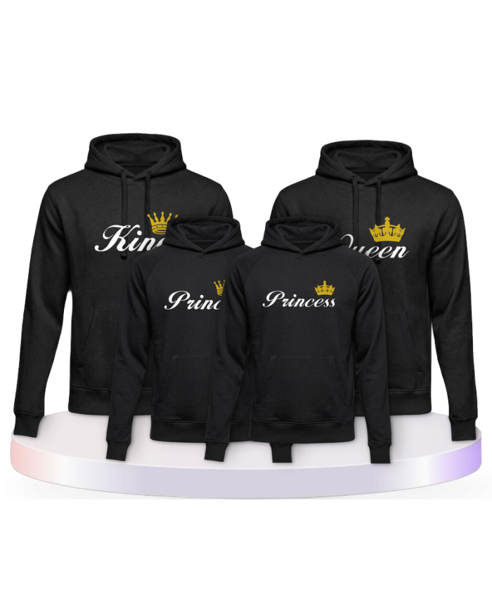 Familienlook T-Shirts mit King Queen Prince Princess | Paarpulli