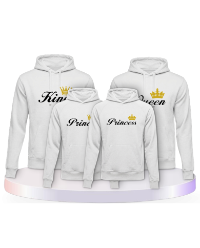 Familienlook T-Shirts mit King Queen Prince Princess | Paarpulli