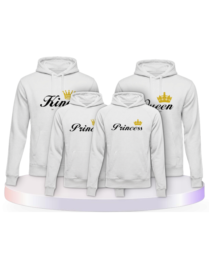 Familienlook T-Shirts mit King Queen Prince Princess | Paarpulli