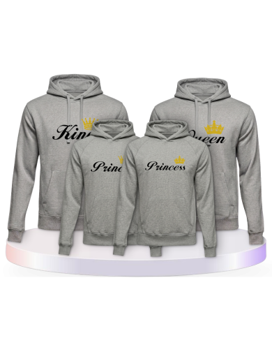 Familienlook T-Shirts mit King Queen Prince Princess | Paarpulli