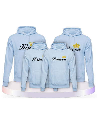 Familienlook T-Shirts mit King Queen Prince Princess | Paarpulli