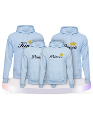 Familienlook T-Shirts mit King Queen Prince Princess | Paarpulli