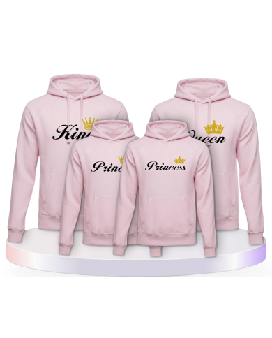 Familienlook T-Shirts mit King Queen Prince Princess | Paarpulli