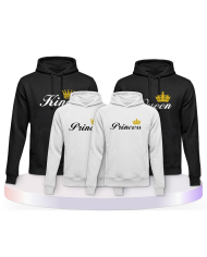 Familienlook T-Shirts mit King Queen Prince Princess | Paarpulli