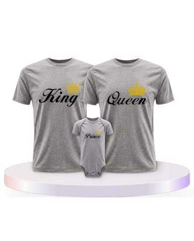 Familienlook T-Shirts mit King Queen Prince Princess | Paarpulli