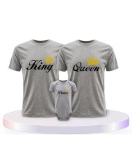Familienlook T-Shirts mit King Queen Prince Princess | Paarpulli