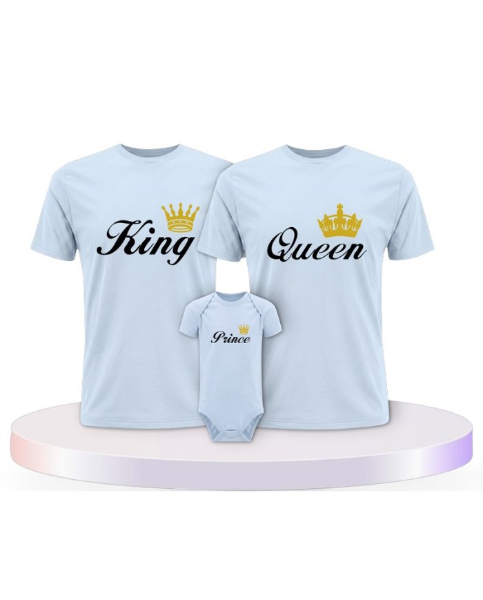 Familienlook T-Shirts mit King Queen Prince Princess | Paarpulli