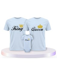 Familienlook T-Shirts mit King Queen Prince Princess | Paarpulli