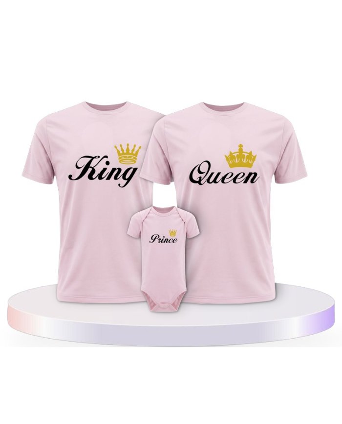 Familienlook T-Shirts mit King Queen Prince Princess | Paarpulli