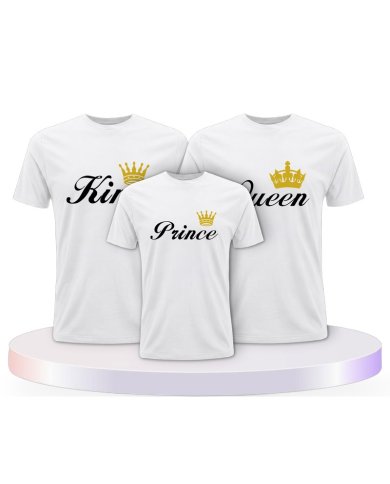 King Queen Prince Princess Familienset T-Shirts | Paarpulli