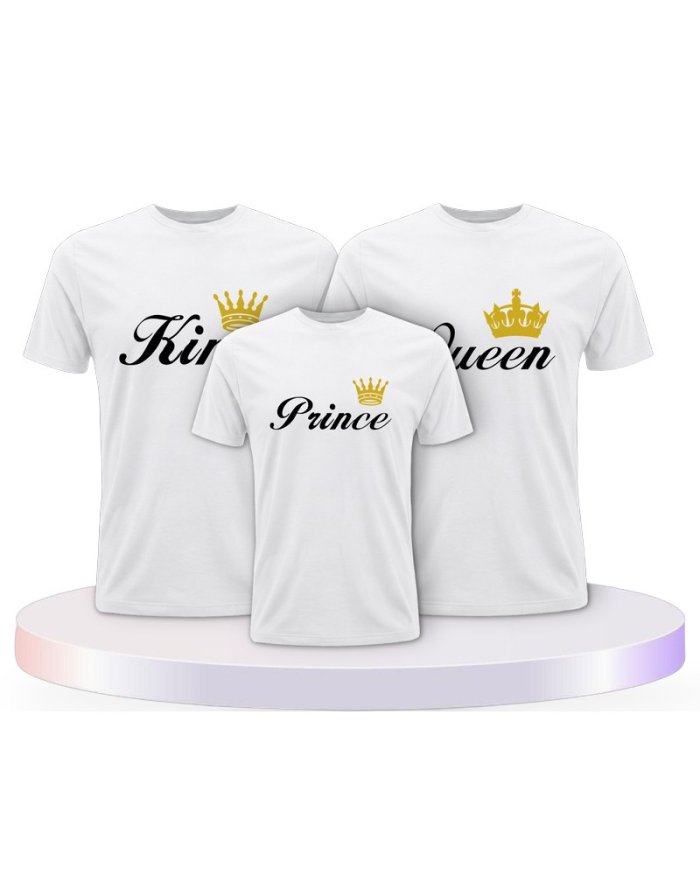 King Queen Prince Princess Familienset T-Shirts | Paarpulli