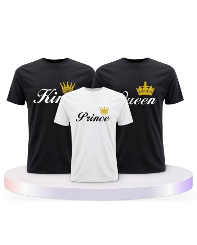King Queen Prince Princess Familienset T-Shirts | Paarpulli