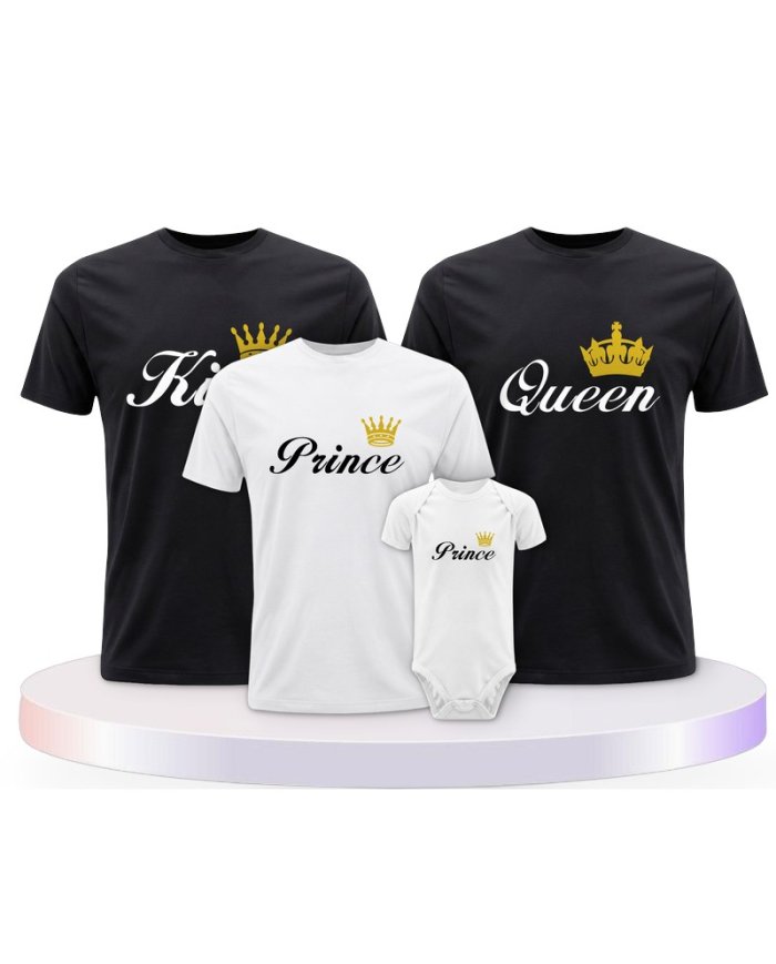 Familienlook T-Shirts mit King Queen Prince Princess | Paarpulli