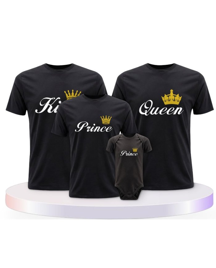 Familienlook T-Shirts mit King Queen Prince Princess | Paarpulli