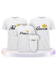 Familienlook T-Shirts mit King Queen Prince Princess | Paarpulli