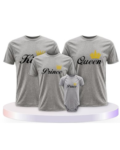 Familienlook T-Shirts mit King Queen Prince Princess | Paarpulli