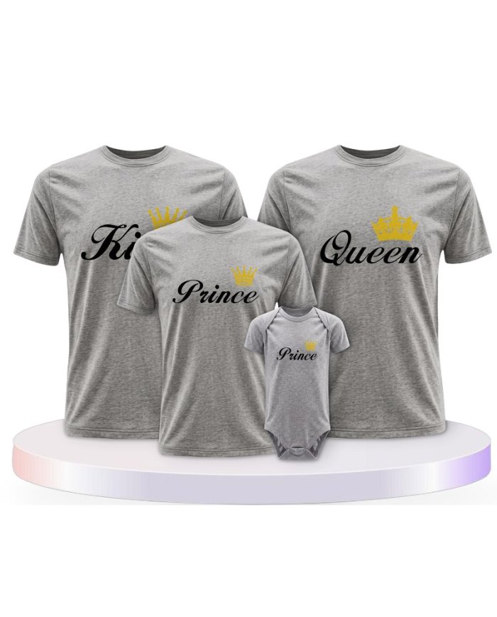 Familienlook T-Shirts mit King Queen Prince Princess | Paarpulli