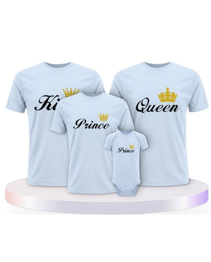 Familienlook T-Shirts mit King Queen Prince Princess | Paarpulli