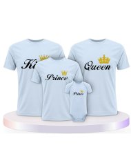 Familienlook T-Shirts mit King Queen Prince Princess | Paarpulli