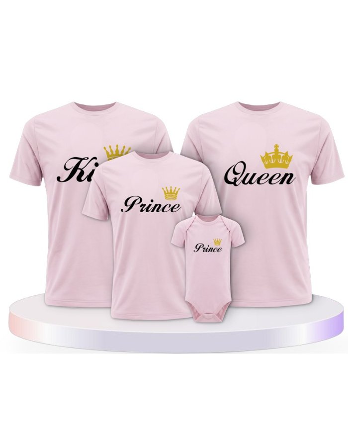 Familienlook T-Shirts mit King Queen Prince Princess | Paarpulli