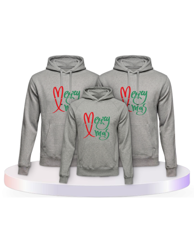 Merry X Mas Weihnachtshoodies Familienset Hoodies | Paarpulli