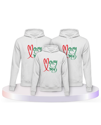 Merry X Mas Weihnachtshoodies Familienset Hoodies | Paarpulli