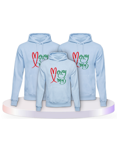 Merry X Mas Weihnachtshoodies Familienset Hoodies | Paarpulli