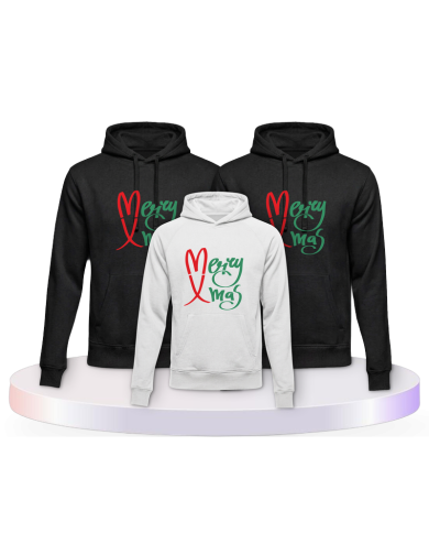 Merry X Mas Weihnachtshoodies Familienset Hoodies | Paarpulli