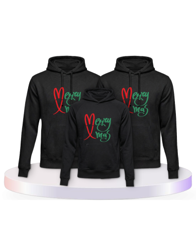 Merry X Mas Weihnachtshoodies Familienset Hoodies | Paarpulli