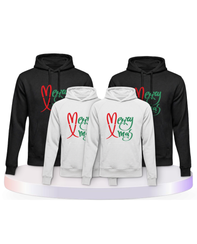 Merry X Mas Weihnachtshoodies Familienset Hoodies | Paarpulli