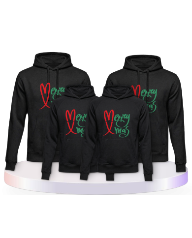 Merry X Mas Weihnachtshoodies Familienset Hoodies | Paarpulli