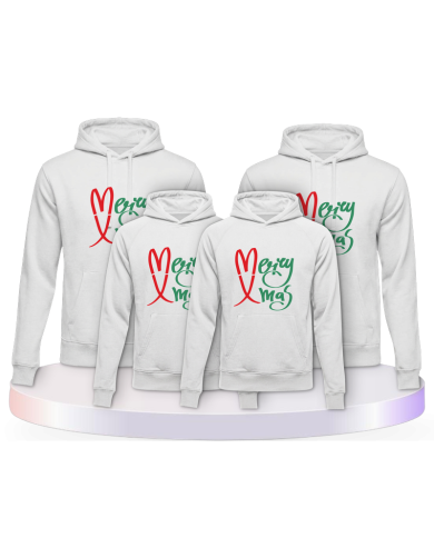 Merry X Mas Weihnachtshoodies Familienset Hoodies | Paarpulli