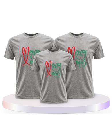 Familienlook T-Shirts mit Merry X Mas Weihnachtsshirts | Paarpulli