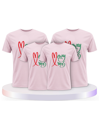 Merry X Mas Weihnachtsshirts Familienset T-Shirts | Paarpulli