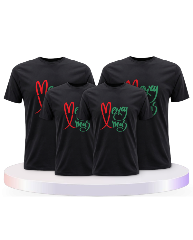 Merry X Mas Weihnachtsshirts Familienset T-Shirts | Paarpulli
