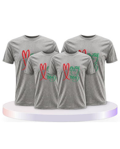 Merry X Mas Weihnachtsshirts Familienset T-Shirts | Paarpulli