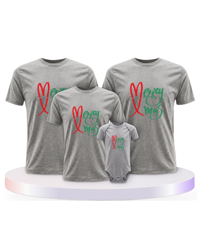 Familienlook T-Shirts mit Merry X Mas Weihnachtsshirts + | Paarpulli