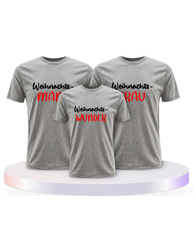 Familienlook T-Shirts mit Weihnachtswunder | Paarpulli